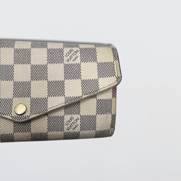 Louis Vuitton Wallet Sarah Damier Azur RM Wallet Grained Cowhide-Leather Beige - Picture 3 of 16